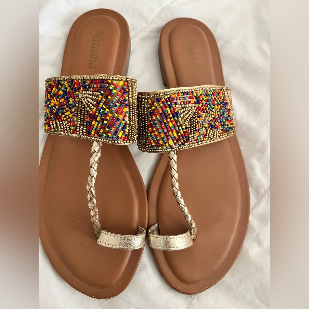 Natasha Courture Beaded Sandals